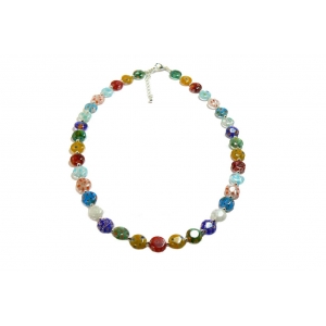 Beautiful Floral Millefiori Glass Beaded Necklace